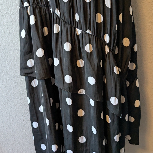 A New Day Black and White Polka Dot Asymmetrical Ruffle Skirt Dress Sz.XL - Picture 12 of 14